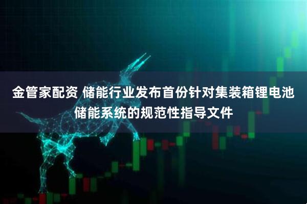 金管家配资 储能行业发布首份针对集装箱锂电池储能系统的规范性指导文件