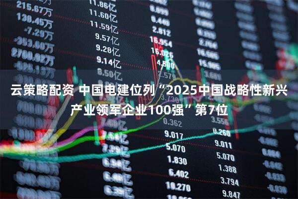 云策略配资 中国电建位列“2025中国战略性新兴产业领军企业100强”第7位